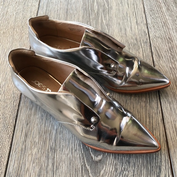 JOE’S JEANS DAKOTA Silver Brogue Shoes - Picture 4 of 9